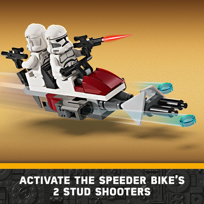 LEGO Star Wars Clone Trooper & Battle Droid Battle Pack Set for Kids, Buildable Toy Speeder Bike Vehicle, Tri-Droid and Defensive Post, Collectible, Gift for Boys and Girls Aged 7 and Up, 75372