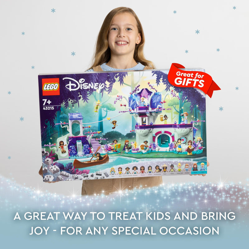 LEGO | Disney The Enchanted Treehouse with 13 Mini-Doll Figures including Princess Jasmine, Elsa, Anna & Moana, 2-Level Buildable Toy, Gift for Kids, Girls, Boys Aged 7 Plus, Disney 100 Set 43215