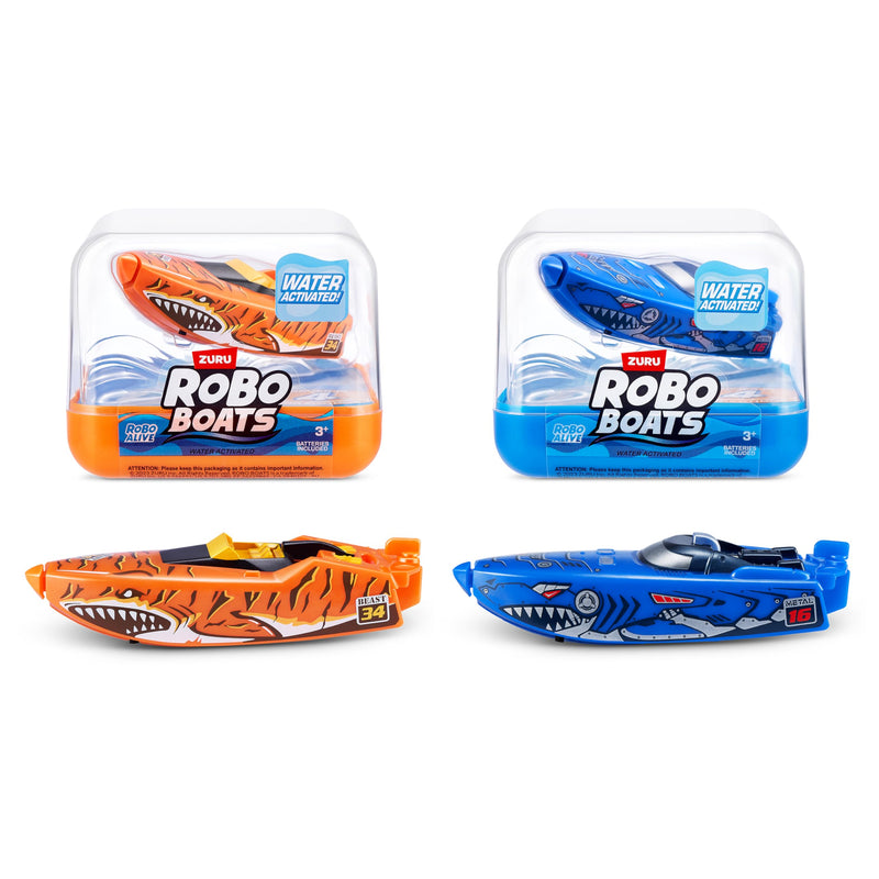 Robo Alive 71123B ZURU, Tiger Robo Shark, 2 Pack, 2 Boats