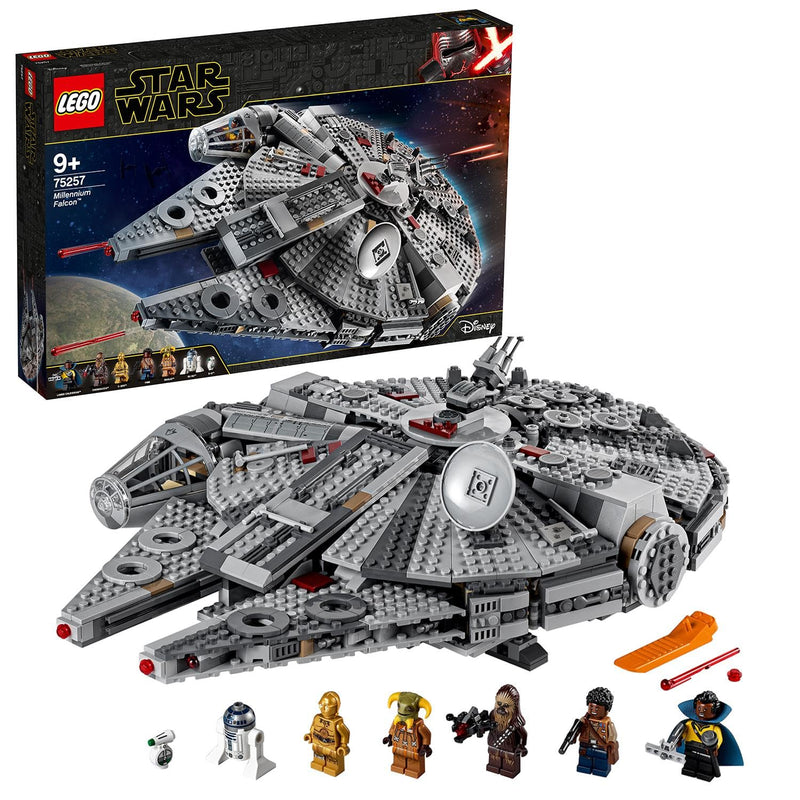 LEGO Star Wars 75257 Millennium Falcon - Starship Set with 5 Minifigures & 2 Droid Figures inc. Finn, Chewbacca, C3PO and R2D2 - Building Toys for 9+ Year Old Boys & Girls