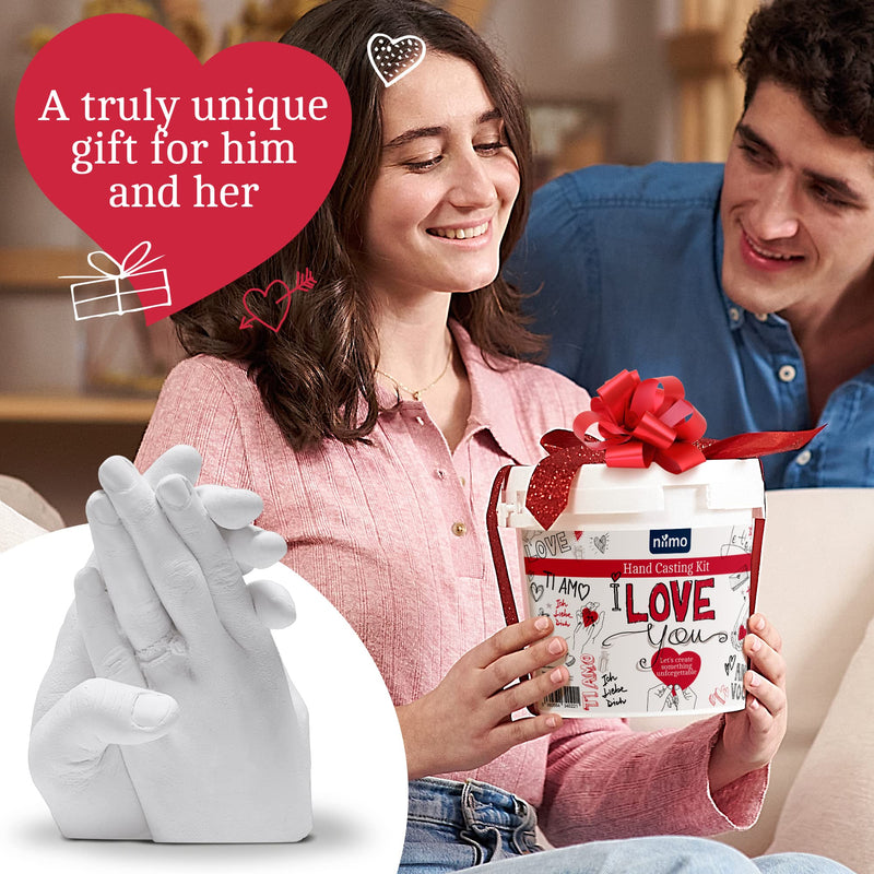 Niimo 'I Love You' Couples Hand Casting Kit - Skin-Safe Hand Cast Kit, Couples Hand Mold Casting Kit, Wedding Gifts for Couple, Personalised Gifts for Couples Unique