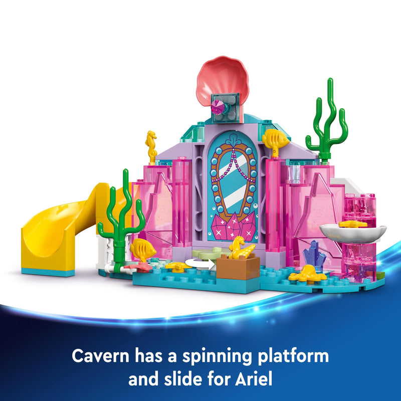 LEGO ǀ Disney Princess Ariel’s Crystal Cavern Buildable Toy Playset for Kids, Little Mermaid Mini-Doll, Fish Figure and Treasure Chest, Gift Made for 4 Plus Year Old Girls & Boys 43254