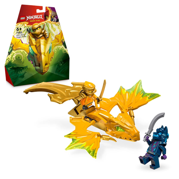 LEGO NINJAGO Arin’s Rising Dragon Strike Toy, Yellow Ninja Figure Set for 6 Plus Year Old Boys, Girls & Kids, with Arin Minifigure and Katana Sword Accessory, Role-Play Building Toys, Gift Idea 71803