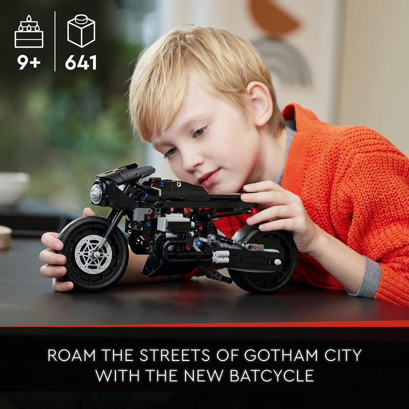 LEGO Technic THE BATMAN – BATCYCLE Set, Collectible Toy Motorbike, Scale Model Building Kit of the Iconic Super Hero Bike from 2022 Movie 42155