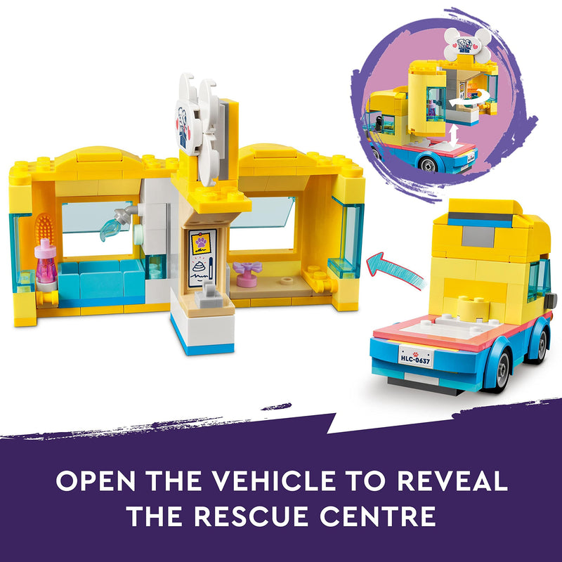 LEGO 41741 Friends Dog Rescue Van, Pet Puppy Playset, Animal Toy for Kids, Girls and Boys 6 Plus Years Old, Birthday Gift Idea, 2023 Series Characters