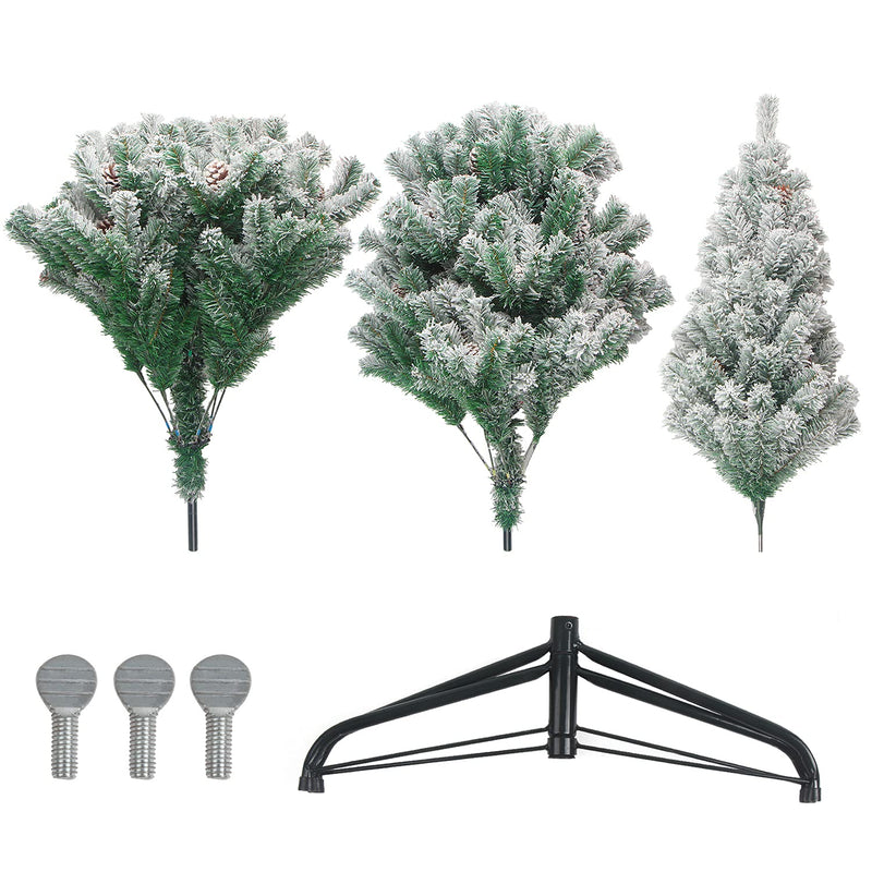 LOKIPA Snow Flocked Christmas tree,6ft Artificial Christmas Tree with Pine Cones and 700 Flocked Tips for Christmas Decorations - Gift Guide