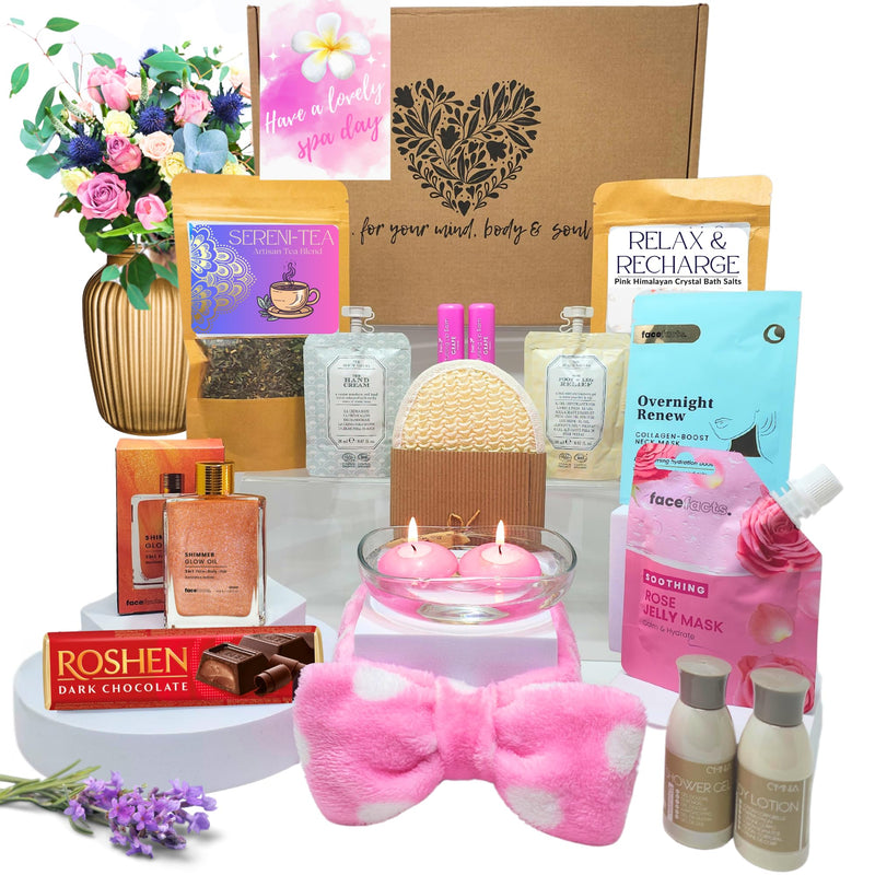 SPA IN A BOX Pamper Hamper Gift for Women, Spa Set for Women, Pamper Gift Set, Wedding Self Care Gift Box, Bride to Be Gift, Mother's Day Gift, Pamper Box