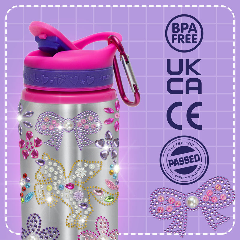PURPLE LADYBUG Decorate Your Own Water Bottle Craft Kits for Kids - Unique Girls Birthday Presents & Great 6 Year Old Girl Gifts - Creative Arts and Crafts for Kids Age 6-12 - Girls Christmas Gifts - Gift Guide