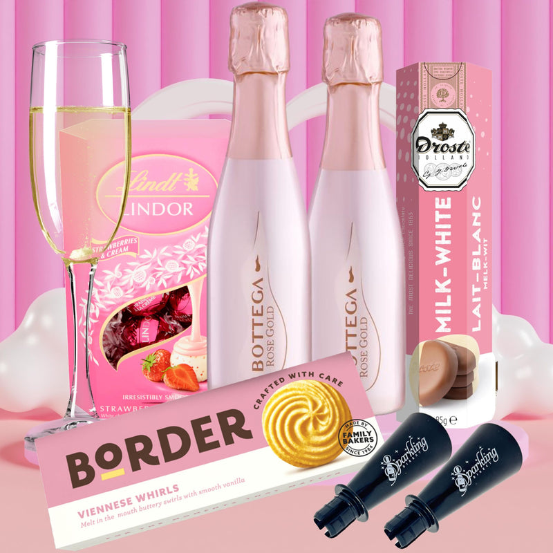 Birthday Gifts for Her, Bottega Rose Gold Sparkling Wine Gift Set, Best Friend Hamper - UK Delivery