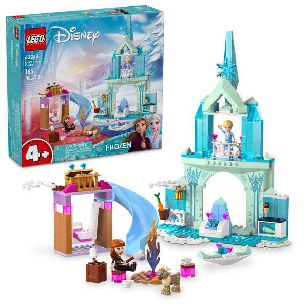 LEGO Disney Frozen Elsa’s Frozen Princess Castle Toy Set for Kids, Includes Elsa and Anna Mini-Doll Figures and 2 Animal Figures, Frozen Toy Makes a Great Birthday Gift for Kids Ages 4 Plus, 43238