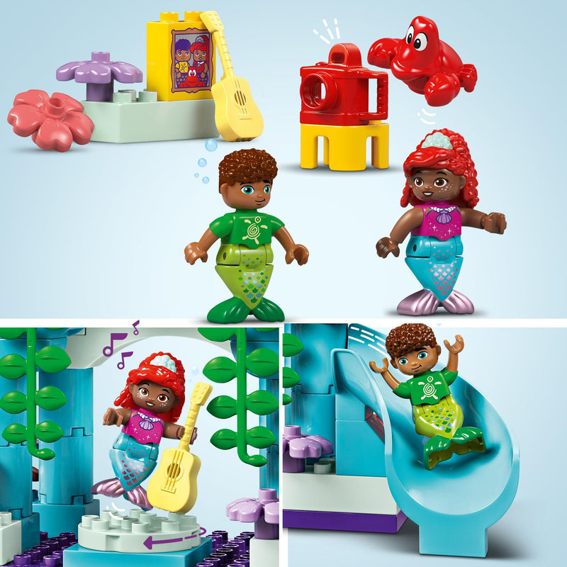 LEGO DUPLO | Disney Ariel’s Magical Underwater Palace, The Little Mermaid Building Toy for 2 Plus Year Old Toddlers, Girls & Boys, Castle Set with Figures, Educational Learning Toys, Gift Idea 10435