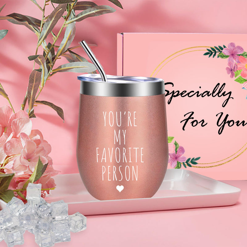 VOLINFO Valentines Day Gifts for Her, Girlfriend, Wife, Women Gifts, Birthday Anniversary Romantic Gifts, Tumbler, Capsules Letter Messages, Christmas Gifts