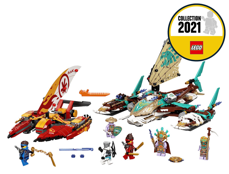 LEGO 71748 NINJAGO Catamaran Sea Battle Building Set with 4 Boat Toys and Kai, Jay and Zane Minifigures