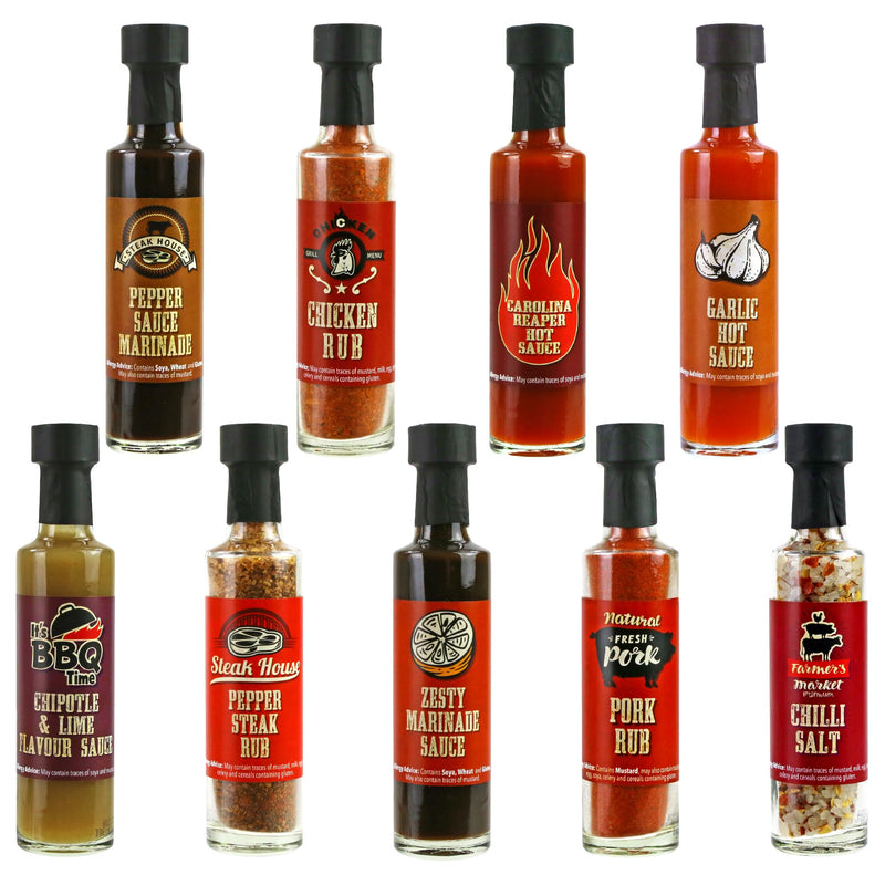 Kimm & Miller BBQ Sauce Gift Set with 9 Authentic Louisiana Steak Sauces, BBQ Rubs, BBQ Marinades & More - Fun BBQ Gifts & Cooking Gifts for Men & Women - Gift Guide