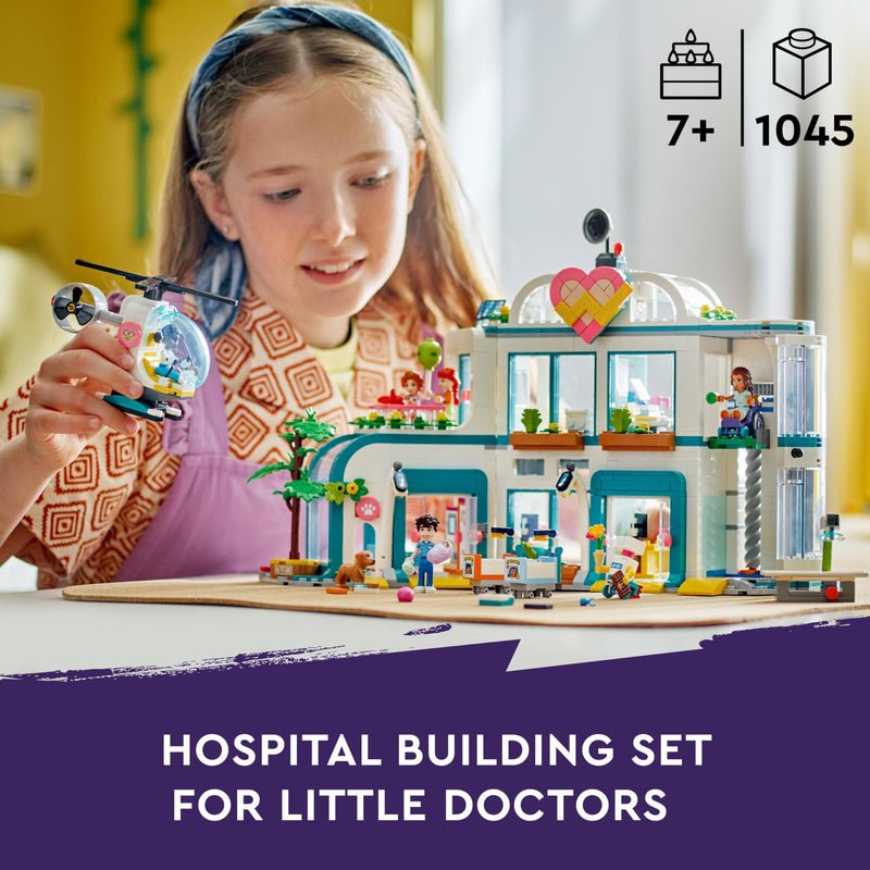 LEGO Friends Heartlake City Hospital Set with Helicopter Toy for 7 Plus Year Old Girls, Boys & Kids, Mini-Doll Characters Including Autumn, Doctor Role-Play Building Toys, Gift Idea 42621