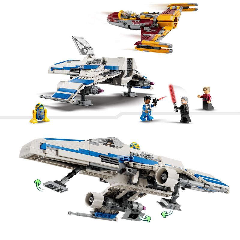 LEGO Star Wars New Republic E-Wing vs. Shin Hati’s Starfighter, Ahsoka Series Set with 2 Toy Vehicles, Droid Figure, 4 Minifigures and 2 Lightsabers 75364