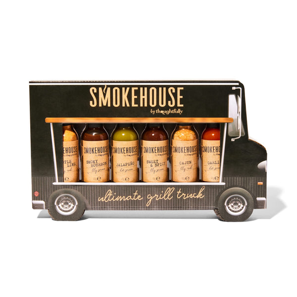 Smokehouse by Thoughtfully, Gourmet Ultimate Grill Truck Gift Set, Fun Food Truck Shaped Package, Includes BBQ Rubs, BBQ Sauces & Hot Sauces, Set of 6 - Gift Guide