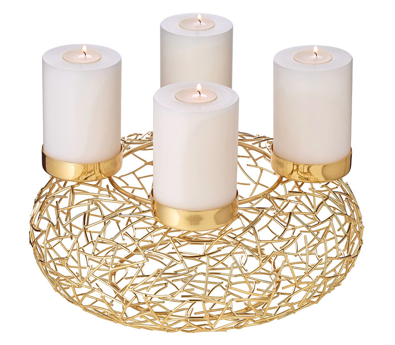 Edzard Advent wreath Milano, stainless steel, gold-coloured, diameter 13,4 in - Gift Guide