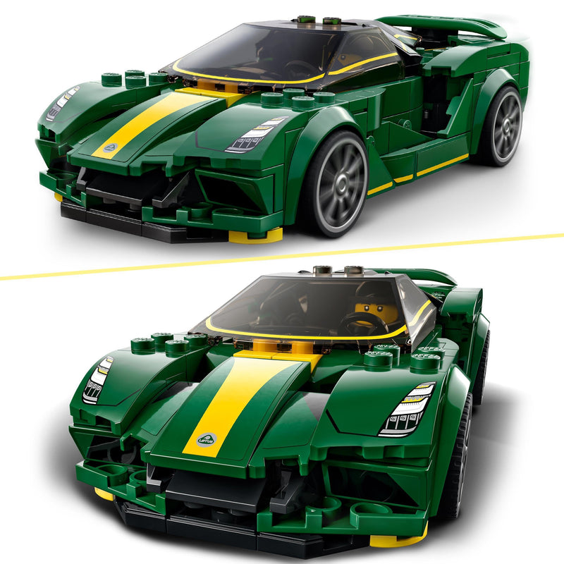 LEGO 76907 Speed Champions Lotus Evija Voiture de Course, Jouet Réduit Avec Minifigure de Pilote de Course, Jouet Pour Enfants