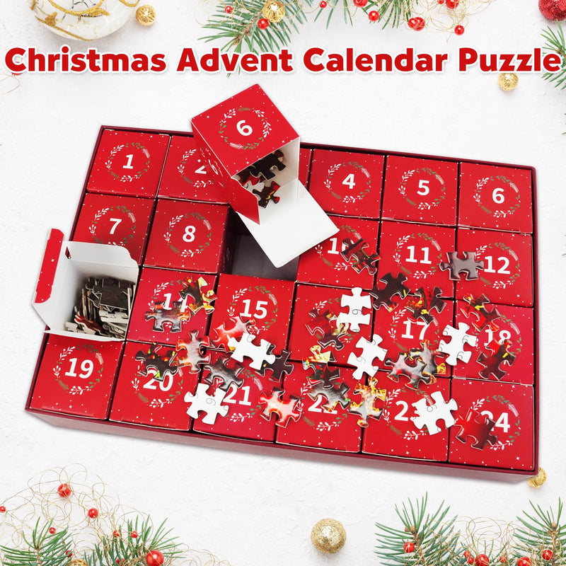 Advent Calendar 2024 Christmas Jigsaw Puzzle - 24 Boxes 1008 Pieces Holiday Puzzle Gift for Kid Adult Christmas Countdown Puzzle Toy Gift Christmas Home Fireplace Decoration - Gift Guide