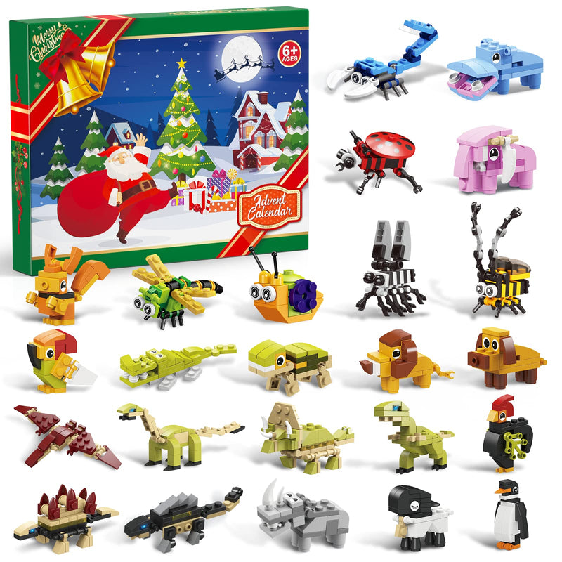 Advent Calendar 2024 Kids Toys, 24 Days Animal Building Blocks Christmas Countdown Calendar, Advent Calendars Surprise Christmas Gifts for Kids Dinosaur Toys for Boys Girls (multicolored01) - Gift Guide