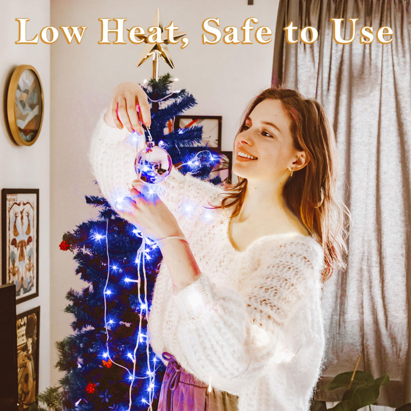 Dalugo Blue Battery Fairy Lights, 3M 30 LED Blue String Lights with 6h Timer, IP65 Waterproof Battery Powered Fairy Lights for Indoor Outdoor Christmas Decorations - Gift Guide