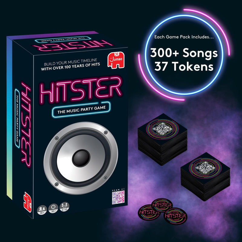 Hitster - The Music Party Board Game, Card Game, Fun Music Quiz Game,2-10 Players - 300Plus Iconic Music Hits - Great For Game Nights, Date Nights, Parties, Adult and Family Games - Jumbo (UK Edition)