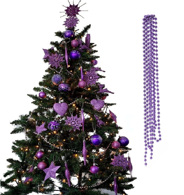 3m Bead Garland Luxury Christmas Tree & Room Decoration 8mm Bead 3m Chain (Lilac) - Gift Guide