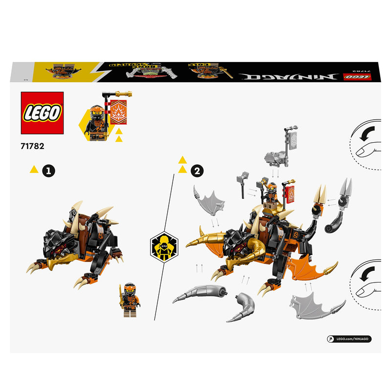 LEGO NINJAGO Cole’s Earth Dragon EVO, Upgradable Action Toy Figure for Kids, Boys and Girls with Battle Scorpion Creature and 2 Minifigures, 2023 Playset 71782