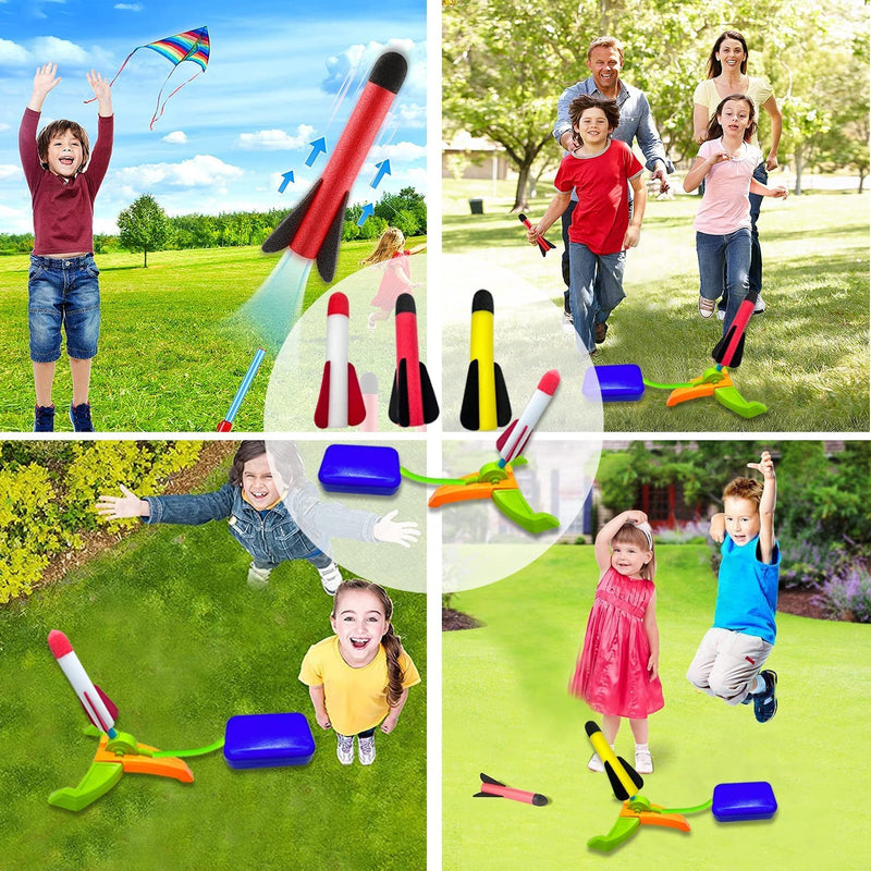 TODARRUN Foam Rocket Launcher For Kids Age 3 4 5 6 7 8+, Fun Catapult Rocket Toys Boys Toys Age 3-12 Girls Gift Rocket Kids Outdoor Toys - Gift Guide