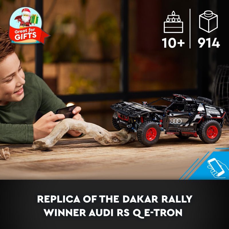 LEGO Technic Audi RS Q e-tron Remote Control Rally Car Toy, Dakar Rally Off-Road Car Model Set, App-Controlled RC with CONTROL+, Gift Idea for Boys, Girls and Fans Aged 10 Plus to Build 42160