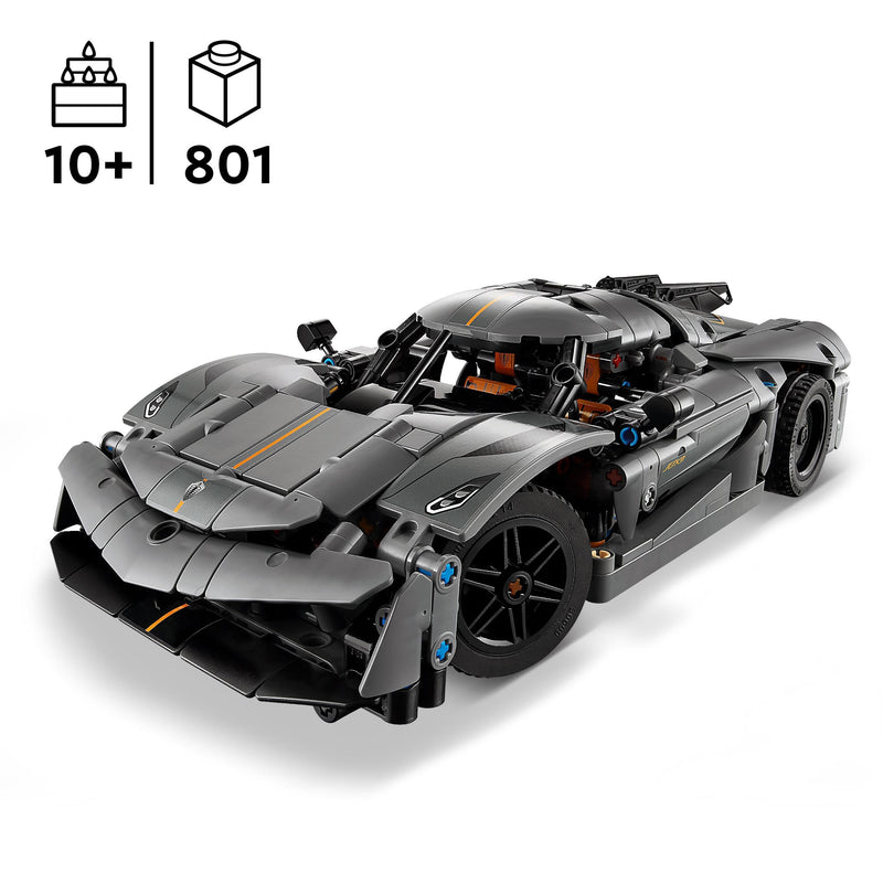 LEGO Technic Koenigsegg Jesko Absolut Grey Hypercar, Race Car Building Toy Set for Boys, Girls & Kids Aged 10 Plus, Buildable Vehicle Model Kit, Introduction to Engineering, Birthday Gift Idea 42173