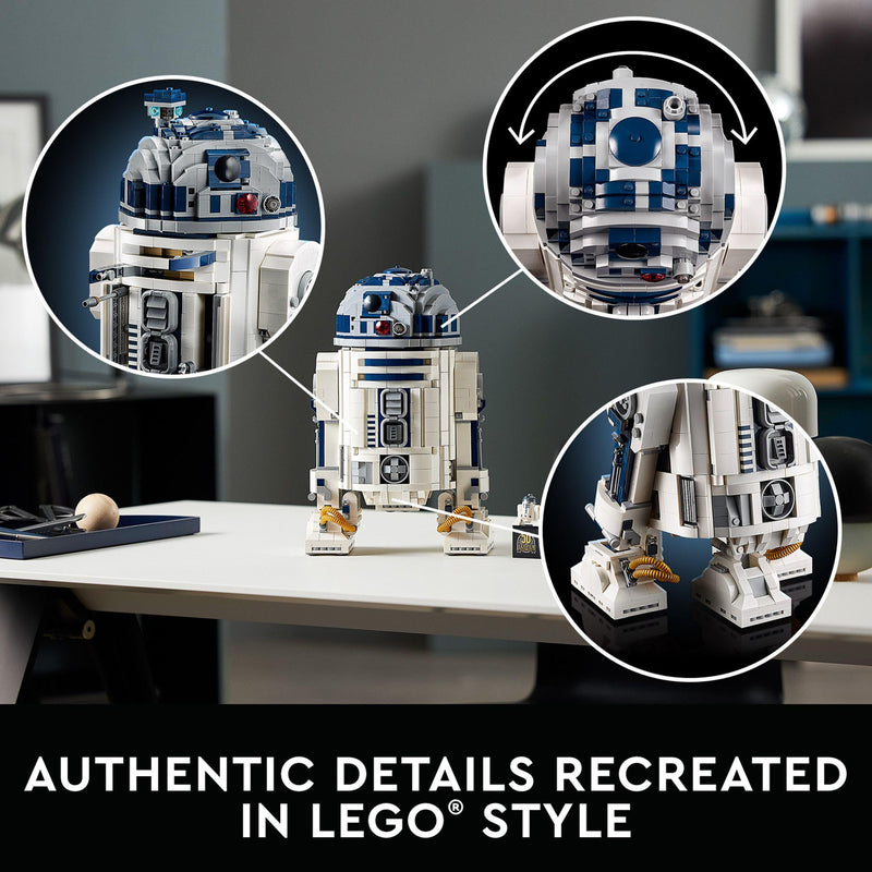 LEGO Star Wars R2-D2 Droid Building Set for Adults, Collectible Display Model with Luke Skywalker’s Lightsaber, Father's Day Treat, Gift for Men, Women, Dad or Mum 75308