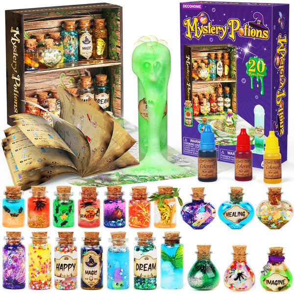 DECOHOME Mystery Potions Kit for Kids, 20 Magic Mix Wizard Potion Bottles, Craft Toys Creative Christmas Birthday Gifts for Boys & Girls Age 6 7 8 9 10+ - Gift Guide