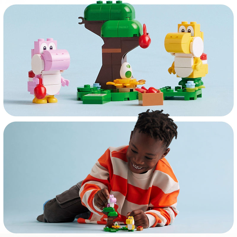 LEGO Super Mario Yoshis’ Egg-cellent Forest Expansion Set, Collectible Role-Play Toy for 6 Plus Year Old Boys, Girls & Kids with 2 Brick-Built Yoshi Character figures, Small Gifts for Gamers 71428