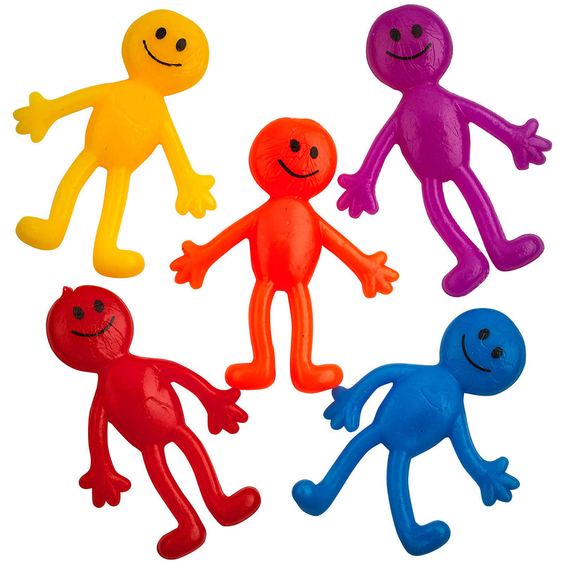 Stretchy Sticky Men (36 Pack) Assorted Fun Colours, A Sticky, Stretchable, Slimy, Gooey Texture, Toy for Stress Anxiety Relief, Great Party Favours, Stocking Fillers - Gift Guide