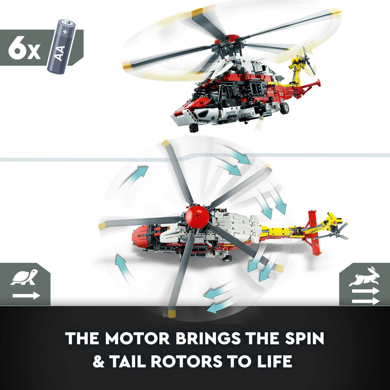 LEGO Technic Airbus H175 Rescue Helicopter Toy for 11 Plus Year Old Boys & Girls, Educational Model Building Set with Spinning Rotors and Motorised Features, Construction Gift Idea for Kids 42145