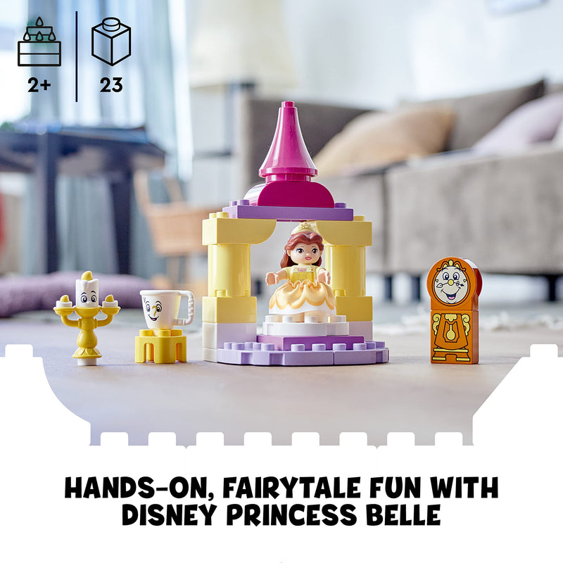 LEGO 10960 DUPLO Disney Princess Belle's Ballroom Castle, Beauty and The Beast Set, Toy for Toddlers, Girls and Boys 2 Plus Years Old