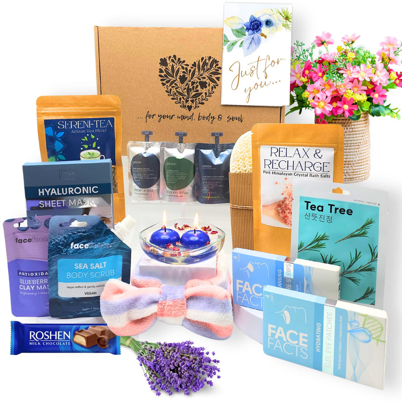 DELUXE BIRTHDAY Spa Gift Box, Pamper Hamper for Women, Pamper Gifts for Her, Self Care Gift Box, Pamper Sets for Women Gifts, Pamper Box, Mother's Day Gift