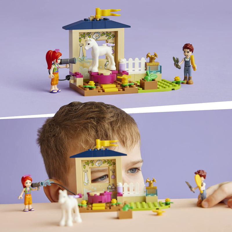 LEGO Friends Pony-Washing Stable 41696 Building Kit; Horse Toy Designed to Grow Little Imaginations; Gift for Kids Aged 4+ Who Love Farm Animal Toys (60 Pieces)