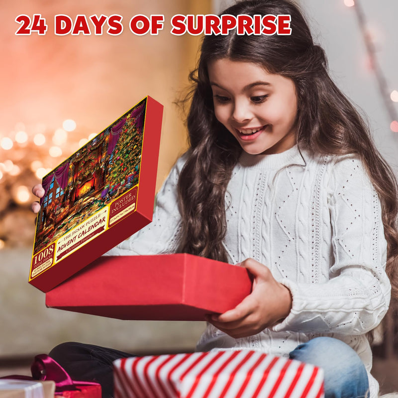 Advent Calendar 2024 Christmas Jigsaw Puzzle - 24 Boxes 1008 Pieces Holiday Puzzle Gift for Kid Adult Christmas Countdown Puzzle Toy Gift Christmas Home Fireplace Decoration - Gift Guide