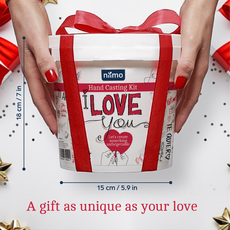 Niimo 'I Love You' Couples Hand Casting Kit - Skin-Safe Hand Cast Kit, Couples Hand Mold Casting Kit, Wedding Gifts for Couple, Personalised Gifts for Couples Unique