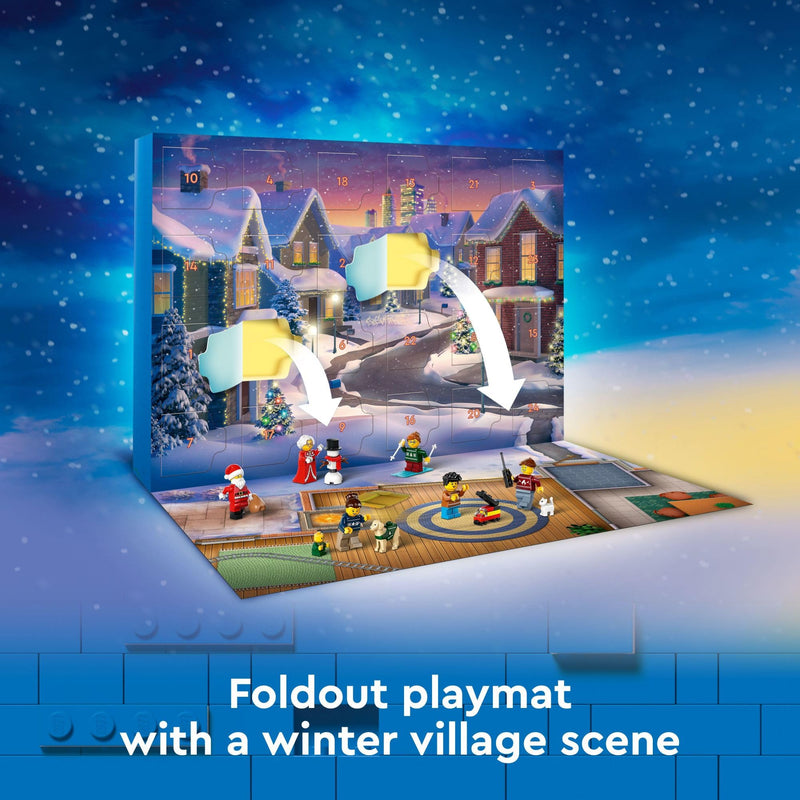 LEGO City 2024 Advent Calendar, Holiday Countdown Gift for Ages 5 and Up, 24 Surprises for Kids, Fun Miniature Christmas Figures with Festive Sweaters, Santa and Mrs. Claus Minifigures, 60436