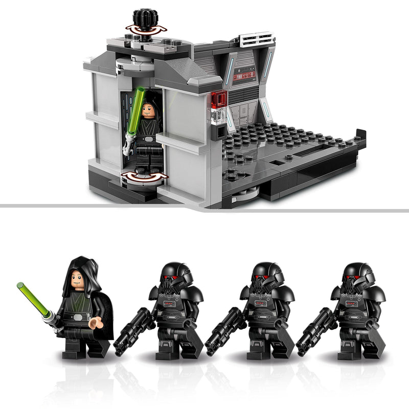 LEGO 75324 Star Wars Dark Trooper Attack Set, Mandalorian Buildable Toy with Revolving Elevator, Luke Skywalker Minifigure and Lightsaber