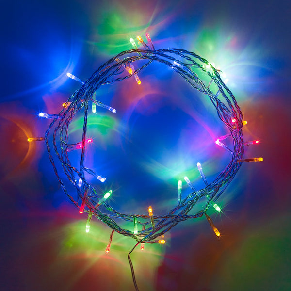 Lights4fun Indoor Fairy Lights with 50 Mulitcoloured LEDs on 4m of Clear Cable Plug in Rocker Switch - Gift Guide