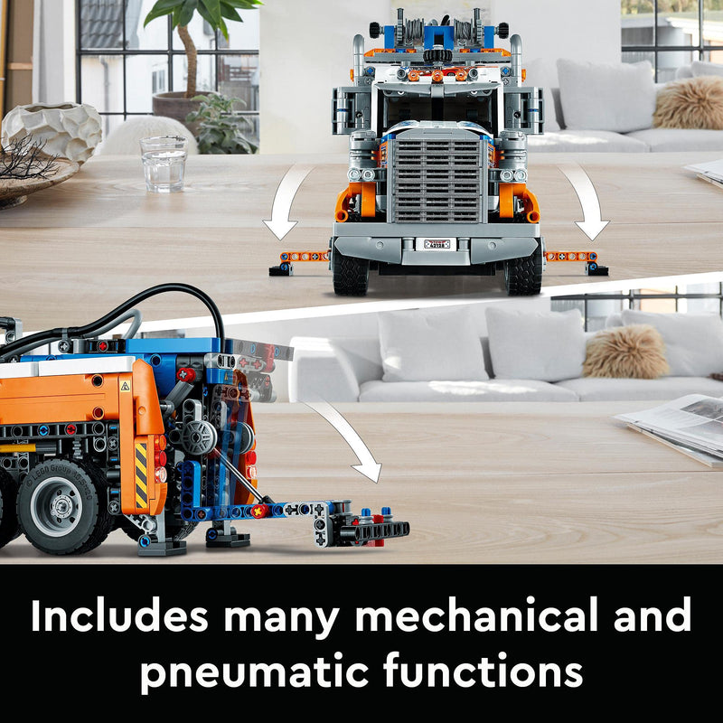 LEGO 42128 Technic Heavy-Duty Tow Truck with Crane Toy for Boys & Girls with mechanical Functions, Model Building Set, Engineering for Kids Series