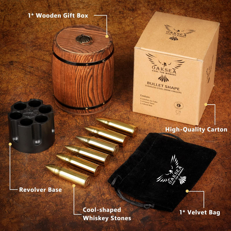 Whiskey Christmas Mens Gift Set with 6 Pcs Stones and Bag, Whisky Stones Gifts for Men Him Husband, Secret Santa Whisky Rocks Reusable Ice Cube for Bourbon Scotch Gin, Xmas Presents Stocking Fillers