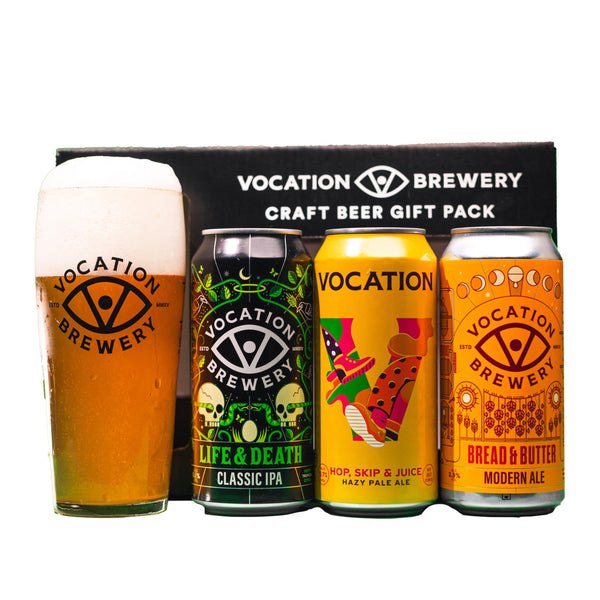 Vocation Brewery Craft Beer Gift Set | IPA Gift Pack | 3 x 440ml & Branded Glass