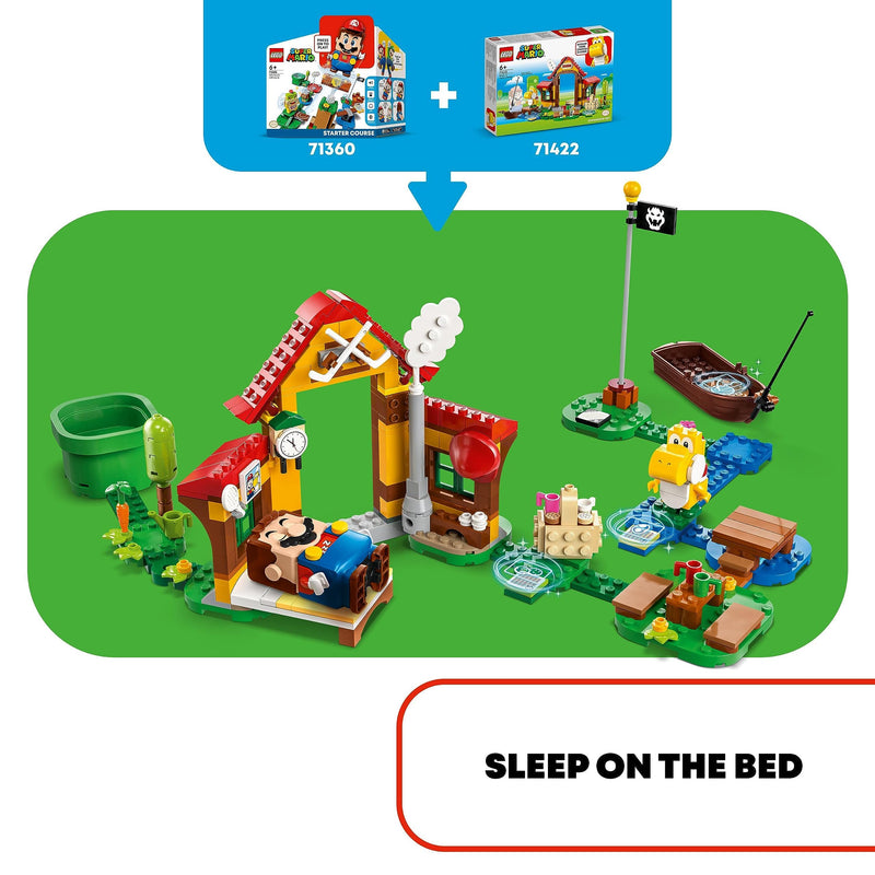 LEGO Super Mario Picnic at Mario's House Expansion Set, Buildable Toy with Yellow Yoshi Figure, Gift Idea for Kids, Boys, Girls Aged 6 Plus, Combine with Starter Course 71422