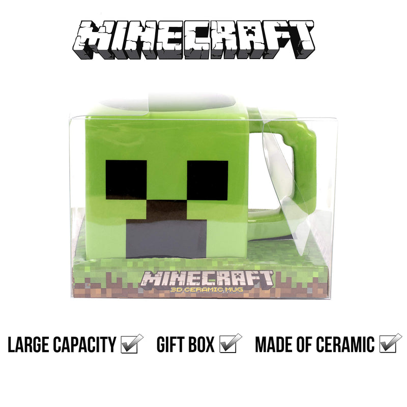 Minecraft Official Creeper Mug I 600ml Ceramic Mug ITasse Character Design for Birthday and Christmas Gifts